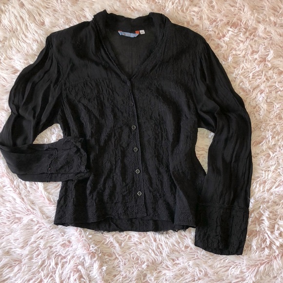 Johnny Was Tops - Johnny Was black blouse